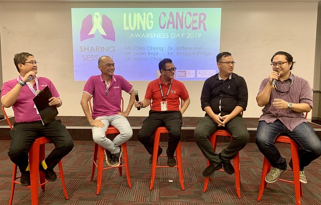 Sharing session, left to right: Mr. Chris Cheng, Mr. Leslie Impi, Dr. Almon Chai, Dr. Jeffery Jee, and Mr. Reagan Entigu.