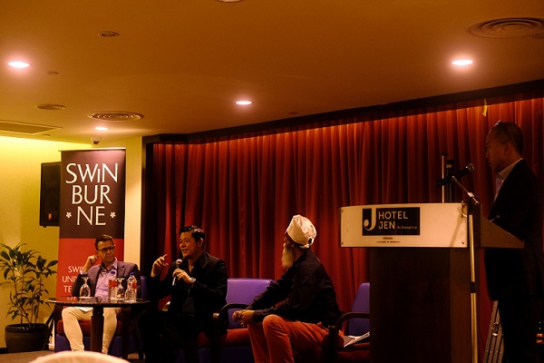 (L-R) Dr Gallagher, Chua and Karamjit during the panel session in Penang. 