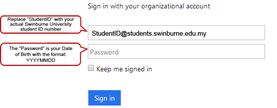 Student Email (Office365) | Swinburne University, Sarawak ...
