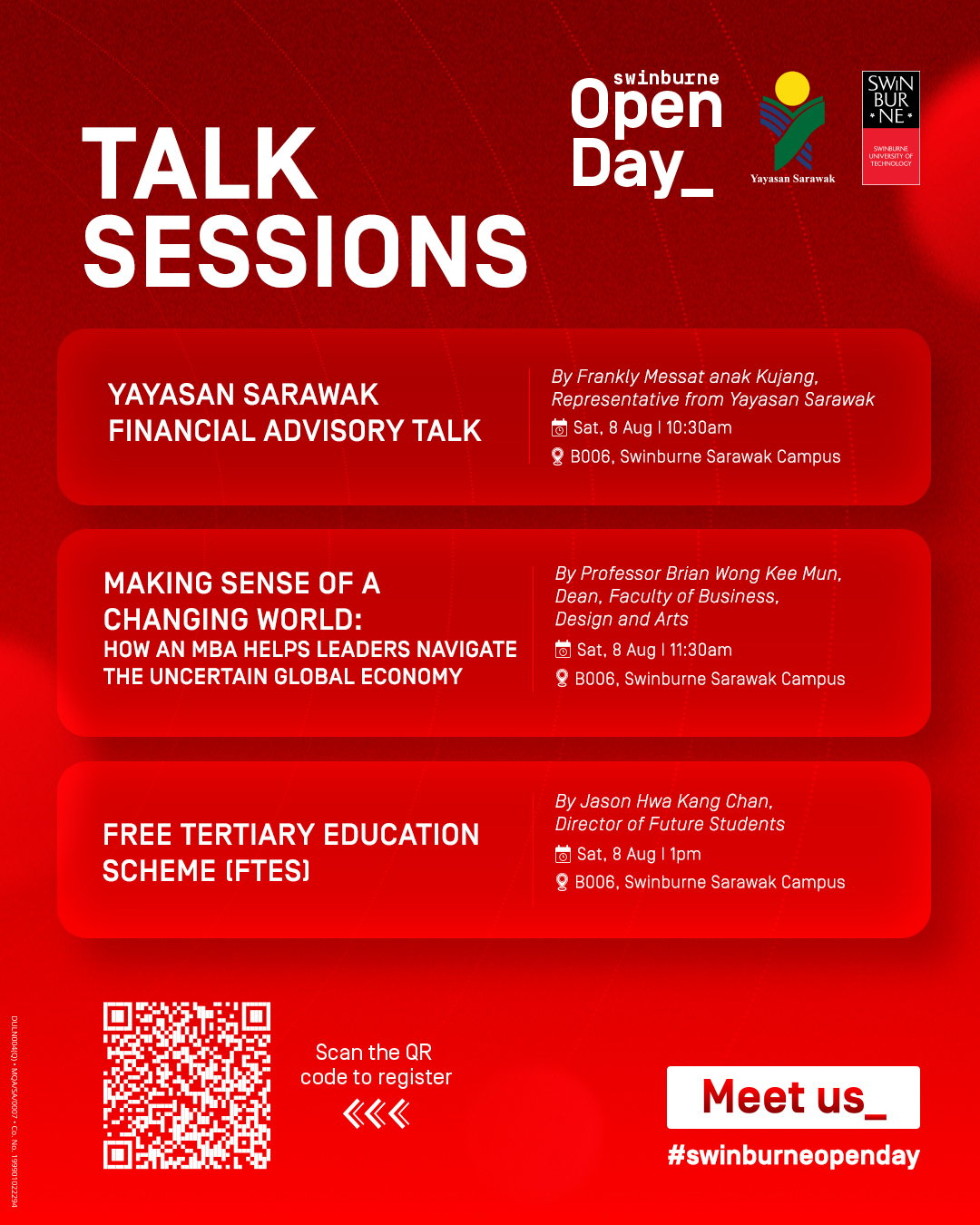 Open Day Talk Sessions schedule