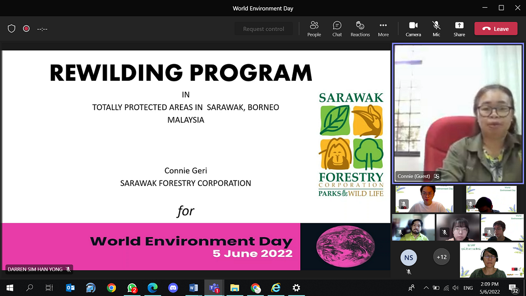 Connie Geri (top right) presents on the Sarawak Forestry Corporation’s rewilding programme.