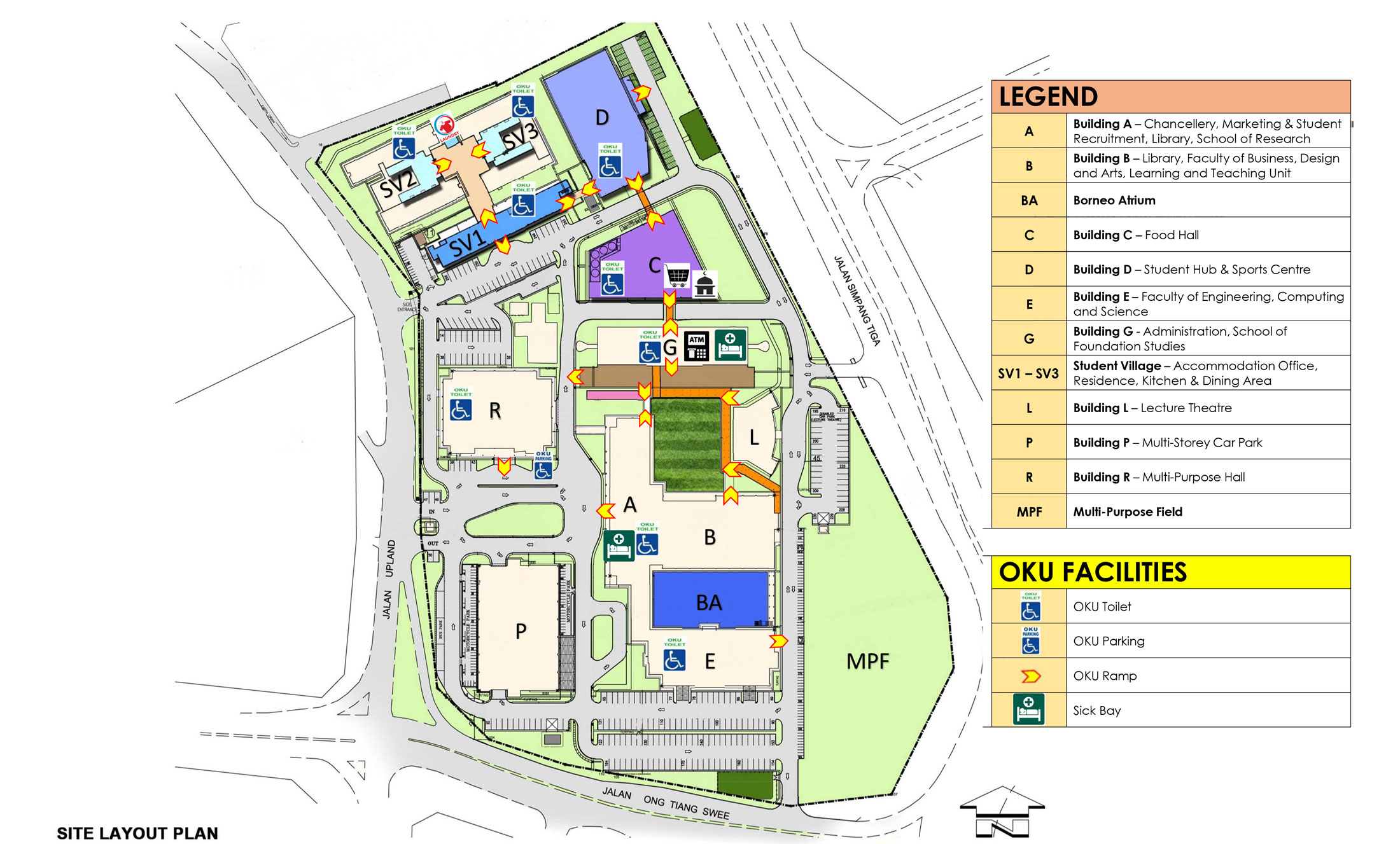 Site layout plan of Swinburne's Sarawak campus.