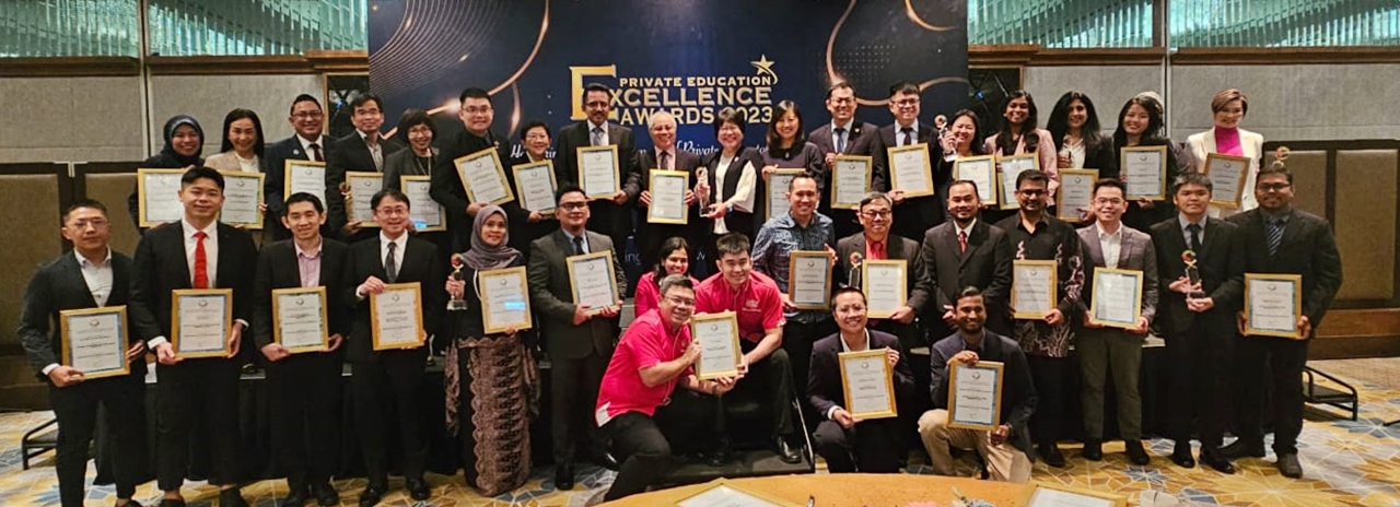 A group photo of the award recipients at the Private Education Excellence Awards 2023.