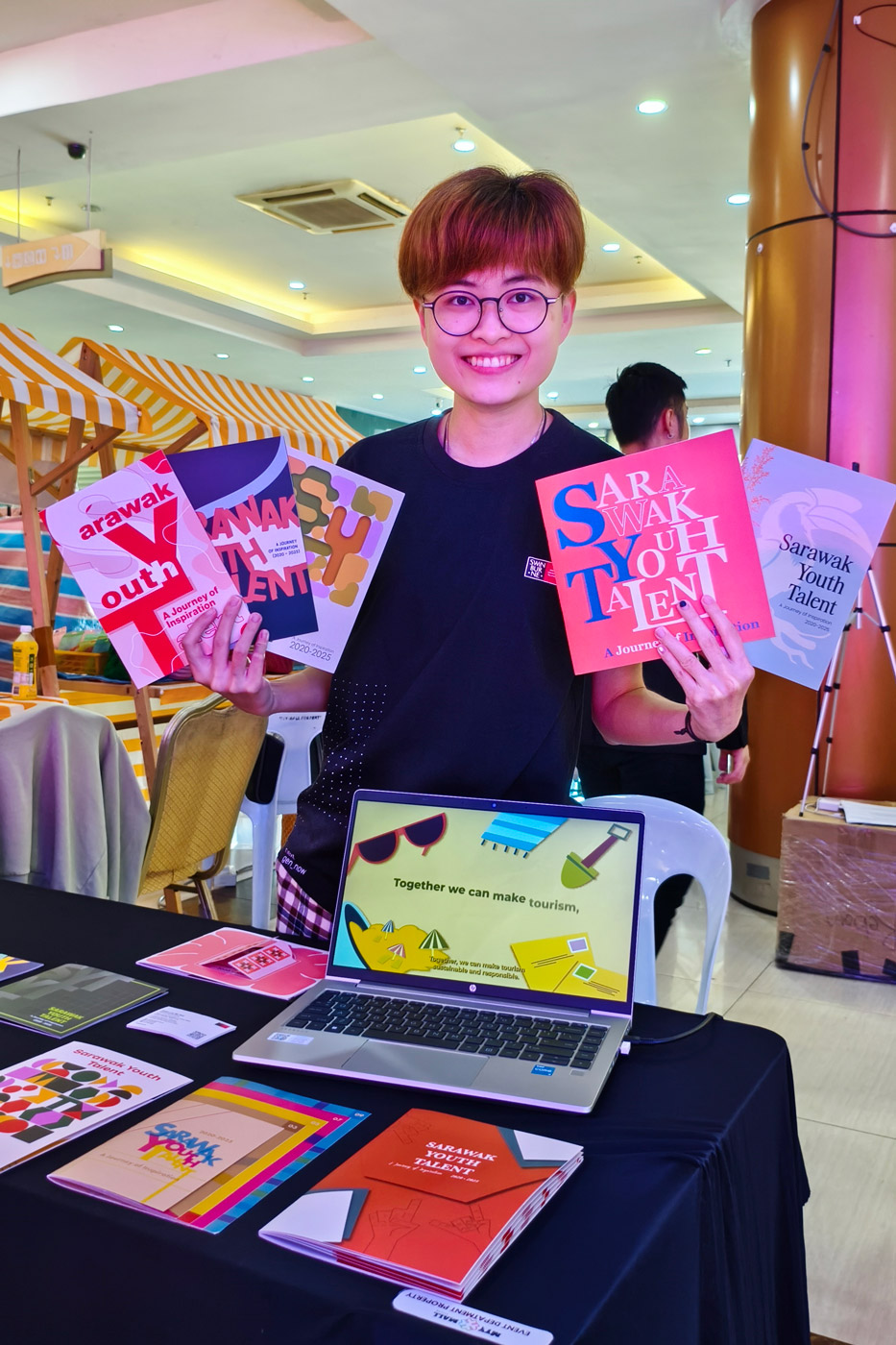 Law showcasing students’ work during the event.