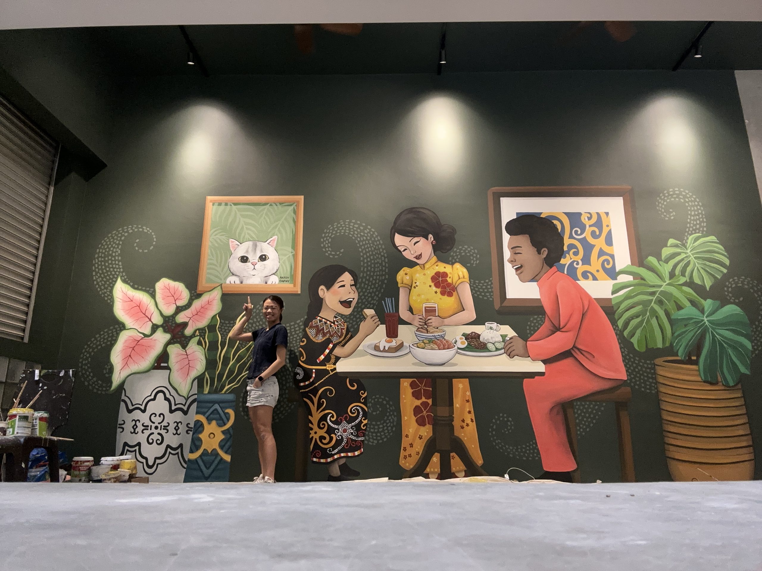 Artsy Daphy Enterprise mural and art installation work for brands including Pepsi Grab and Shopee in Malaysia