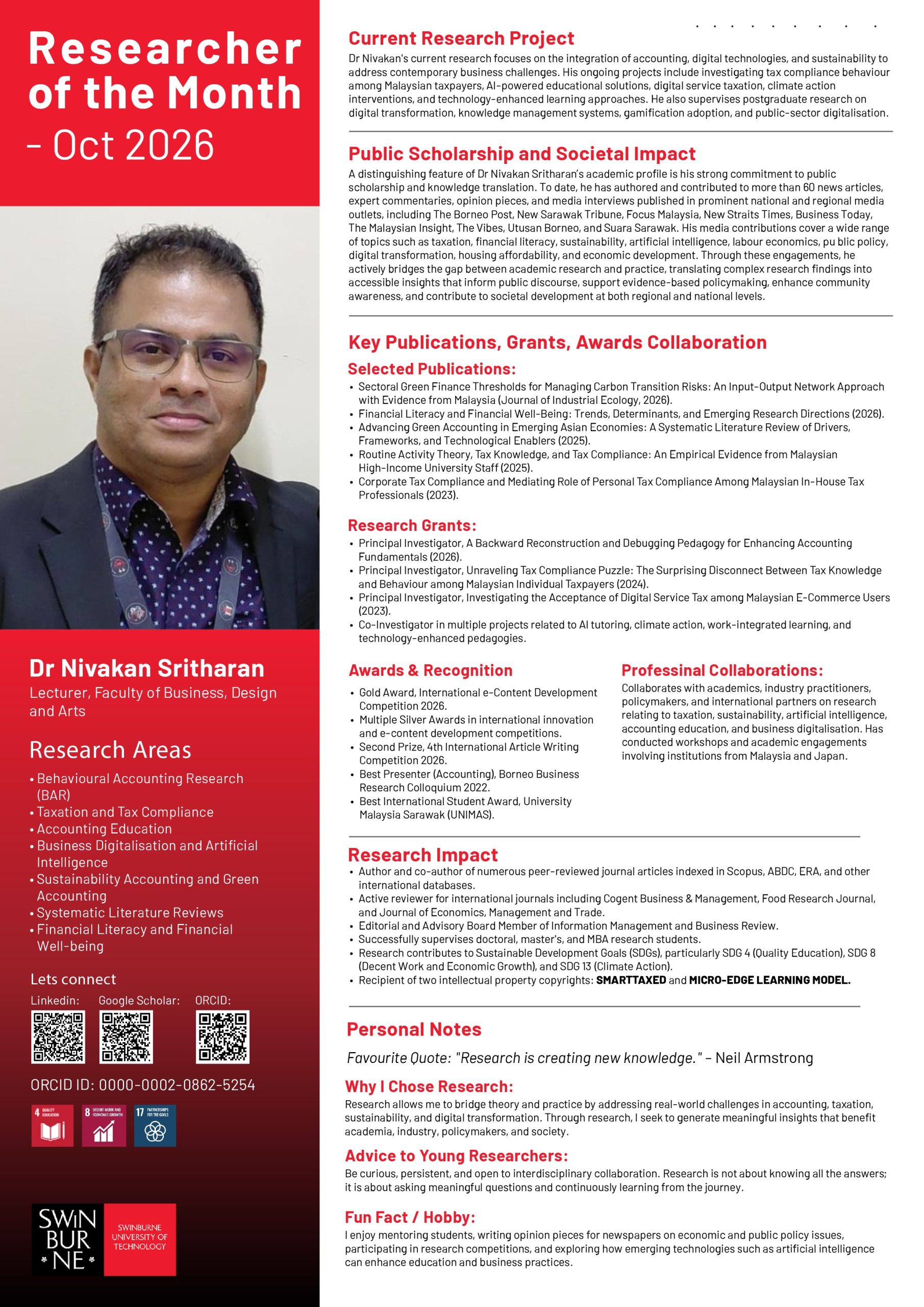 Researcher of the Month – October 2026